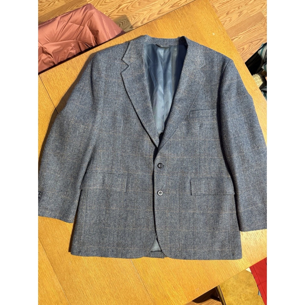 Kuppenheimer Wool Tweed Sport Coat Herringbone Windowpane USA‎ Mens 44R